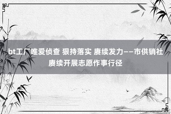 bt工厂唯爱侦查 狠持落实 赓续发力——市供销社赓续开展志愿作事行径