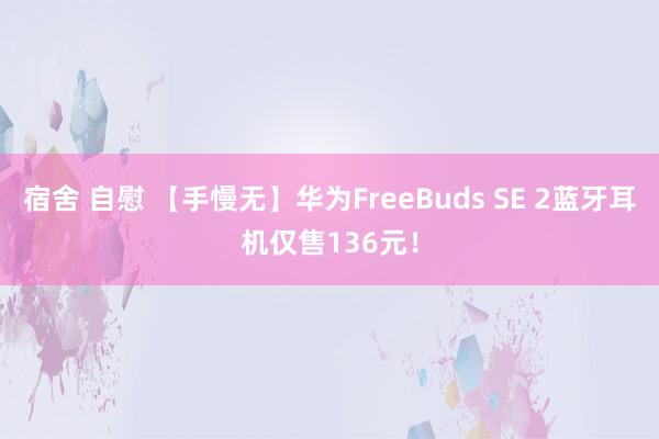 宿舍 自慰 【手慢无】华为FreeBuds SE 2蓝牙耳机仅售136元！