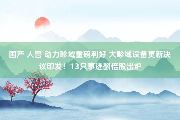 国产 人兽 动力畛域重磅利好 大畛域设备更新决议印发！13只事迹翻倍股出炉