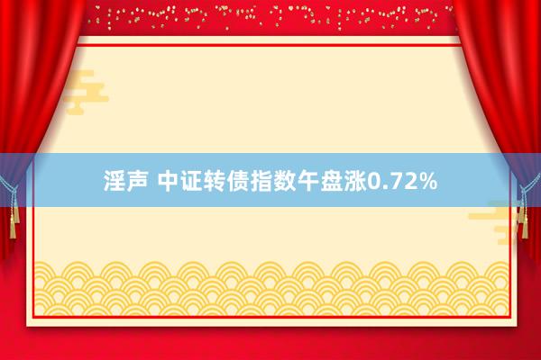 淫声 中证转债指数午盘涨0.72%