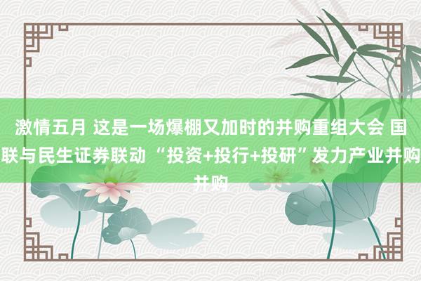 激情五月 这是一场爆棚又加时的并购重组大会 国联与民生证券联动 “投资+投行+投研”发力产业并购