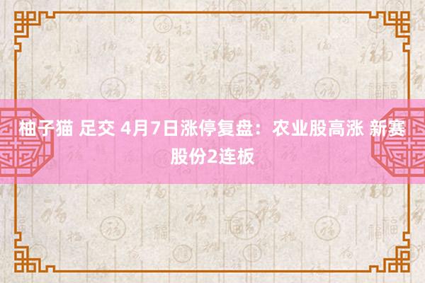 柚子猫 足交 4月7日涨停复盘:农业股高涨 新赛股份2连板