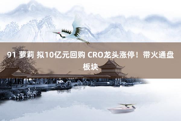 91 萝莉 拟10亿元回购 CRO龙头涨停！带火通盘板块