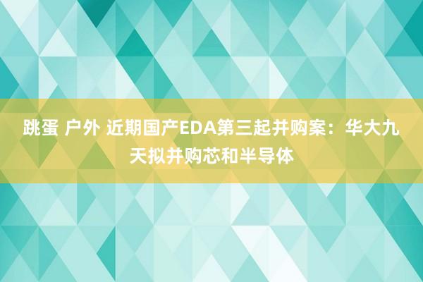 跳蛋 户外 近期国产EDA第三起并购案：华大九天拟并购芯和半导体